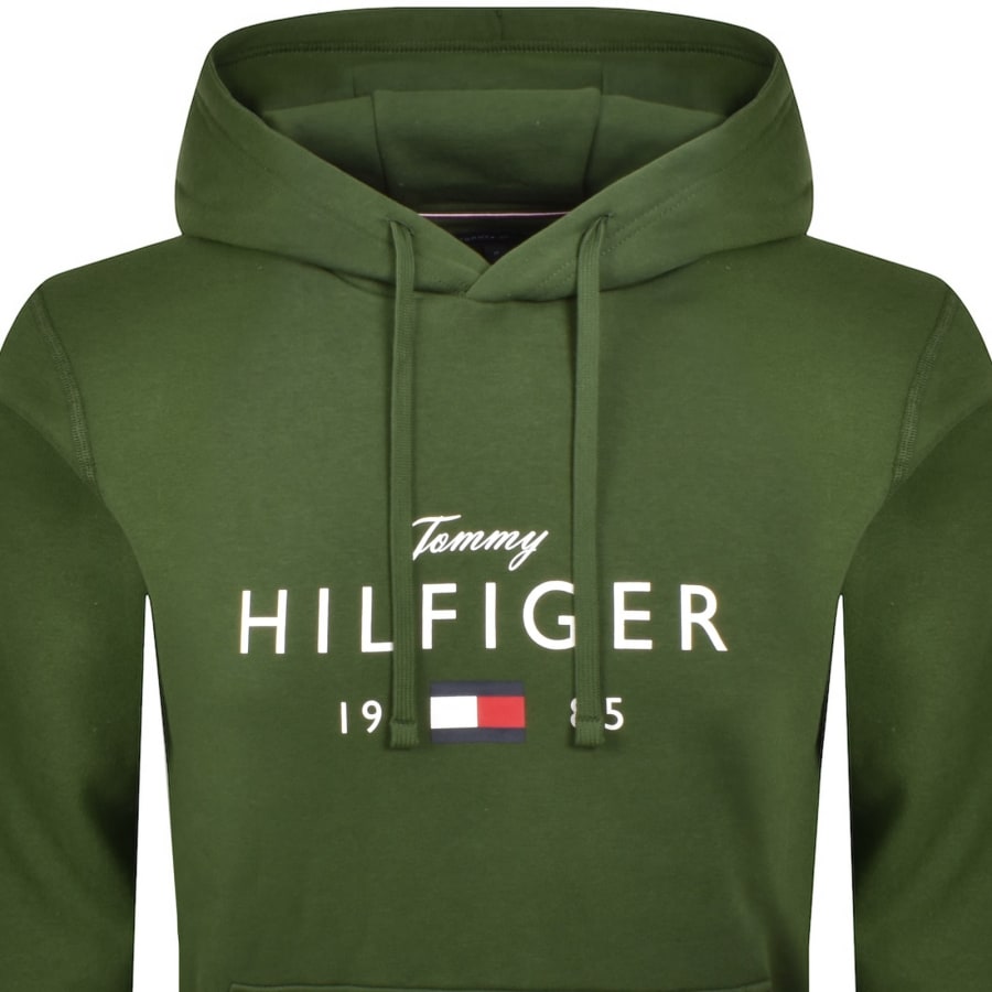 Image number 2 for Tommy Hilfiger Brand Love Hoodie Green