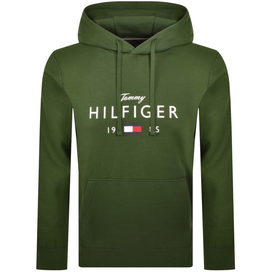 Image number 1 for Tommy Hilfiger Brand Love Hoodie Green