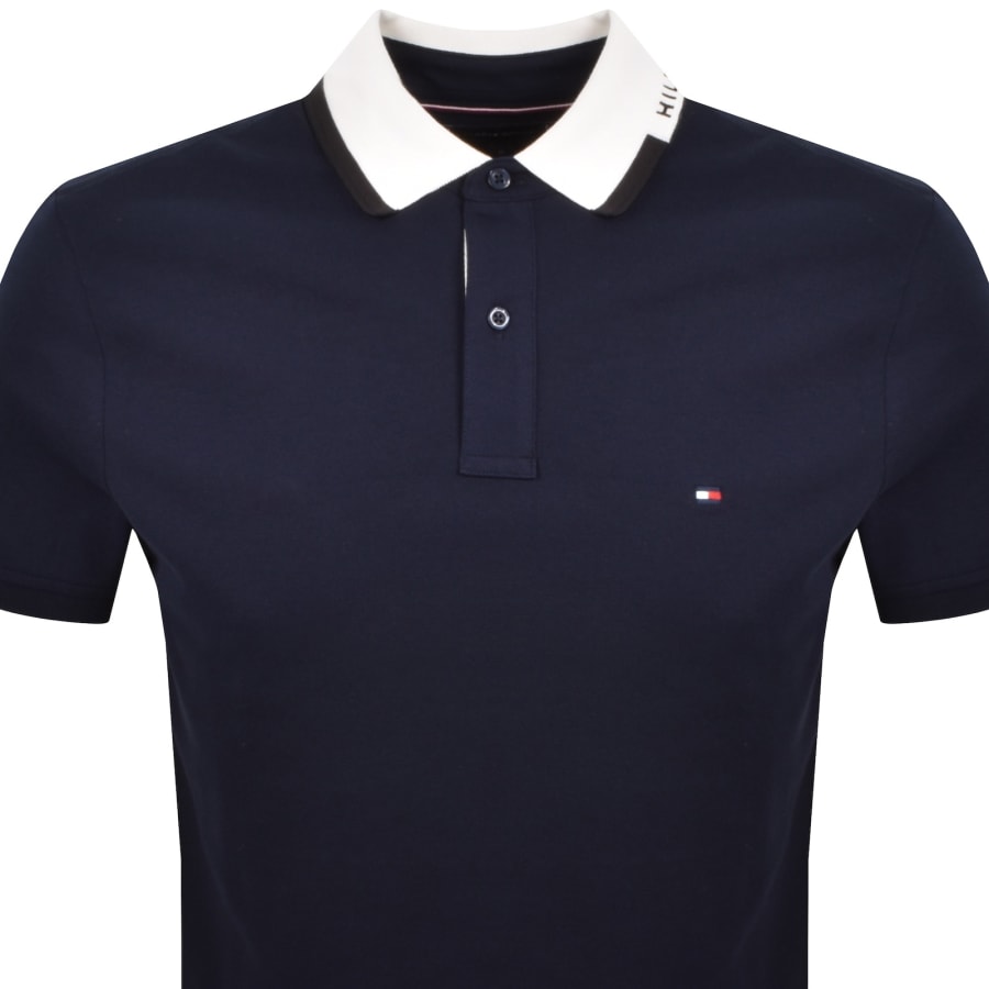 Image number 2 for Tommy Hilfiger Grafic Collar Polo T Shirt Navy