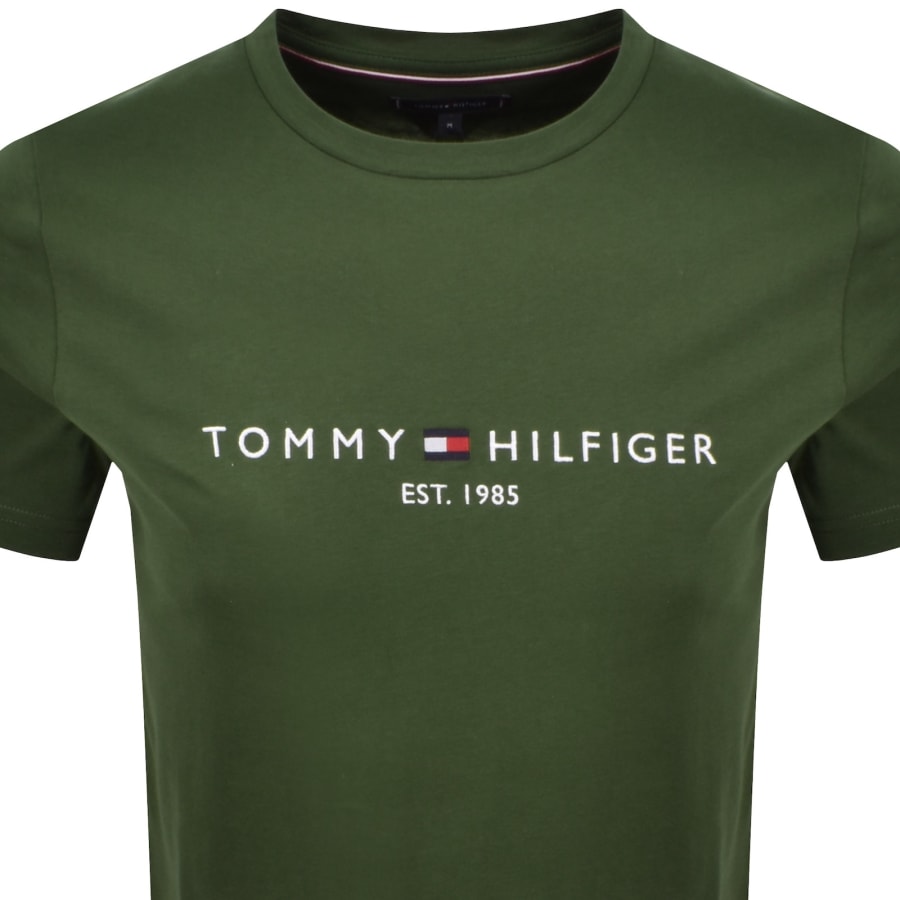 Image number 2 for Tommy Hilfiger Logo Slim Fit T Shirt Green