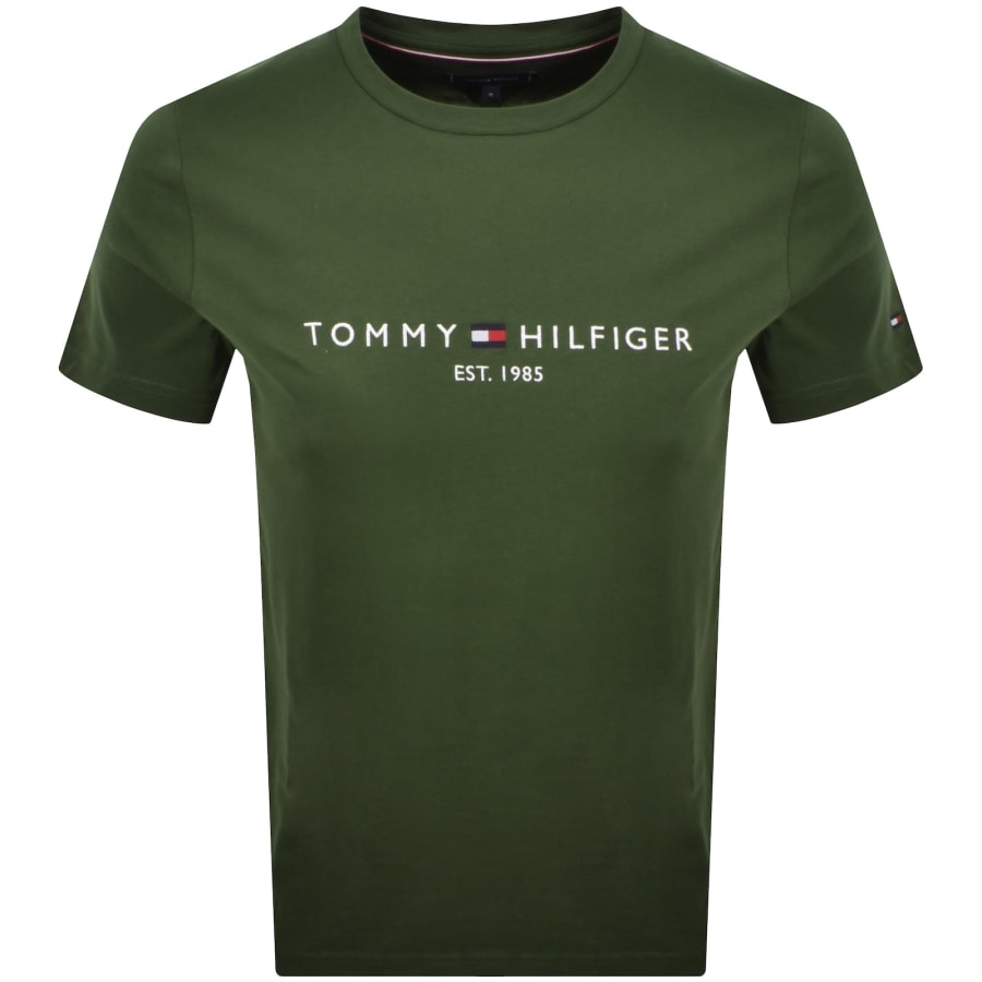 Image number 1 for Tommy Hilfiger Logo Slim Fit T Shirt Green
