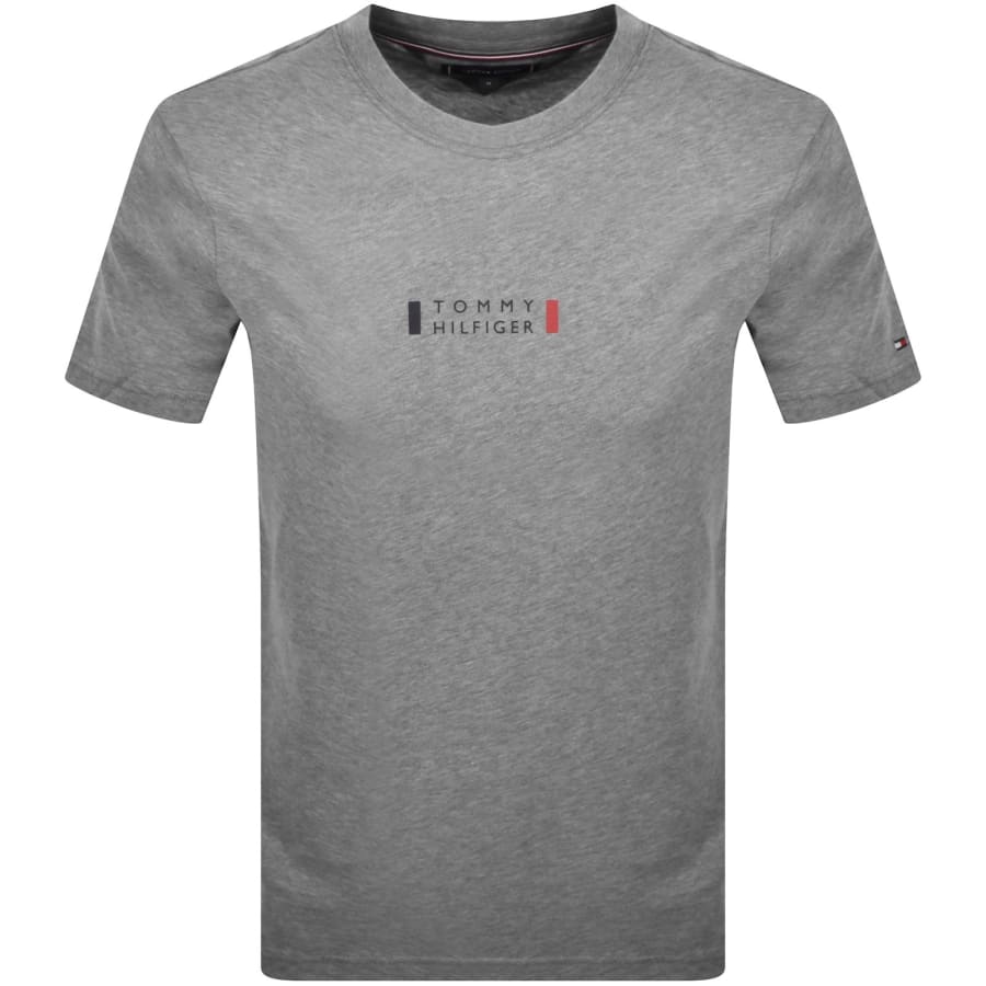 Image number 1 for Tommy Hilfiger Logo Slim Fit T Shirt Grey