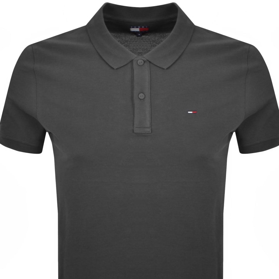 Image number 2 for Tommy Jeans Slim Fit Polo T Shirt Washed Black