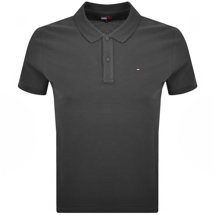 Image number 1 for Tommy Jeans Slim Fit Polo T Shirt Washed Black