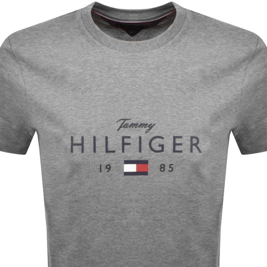Image number 2 for Tommy Hilfiger Logo Brand Love T Shirt Grey