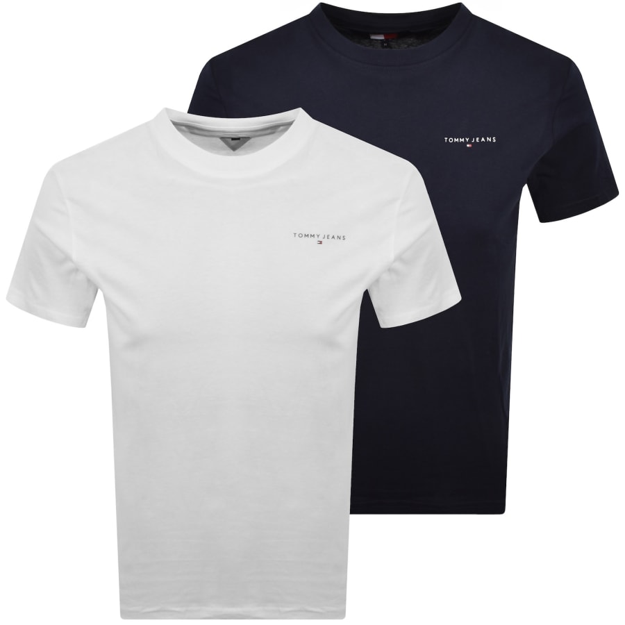 Image number 1 for Tommy Jeans 2 Pack T Shirts Navy And Ecru