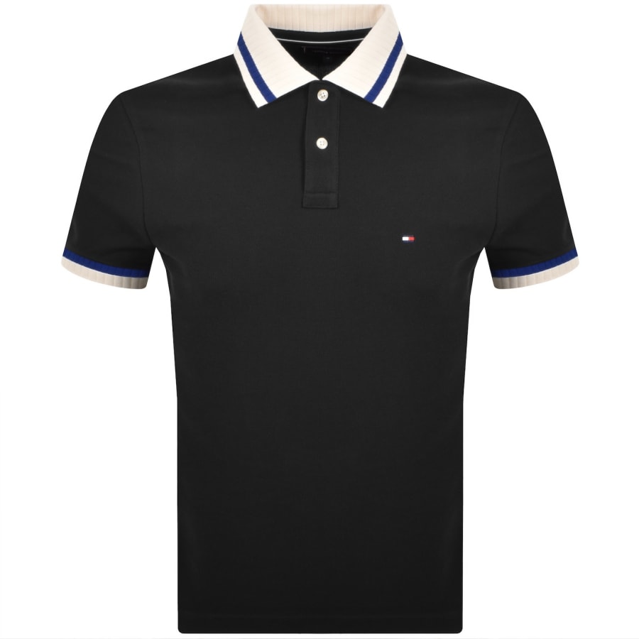 Image number 1 for Tommy Hilfiger Collar And Cuff Polo T Shirt Black