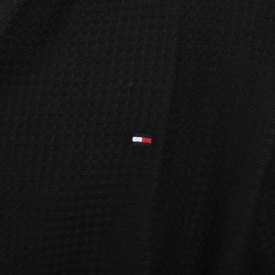 Image number 3 for Tommy Hilfiger Loungewear Waffle Bath Robe Black