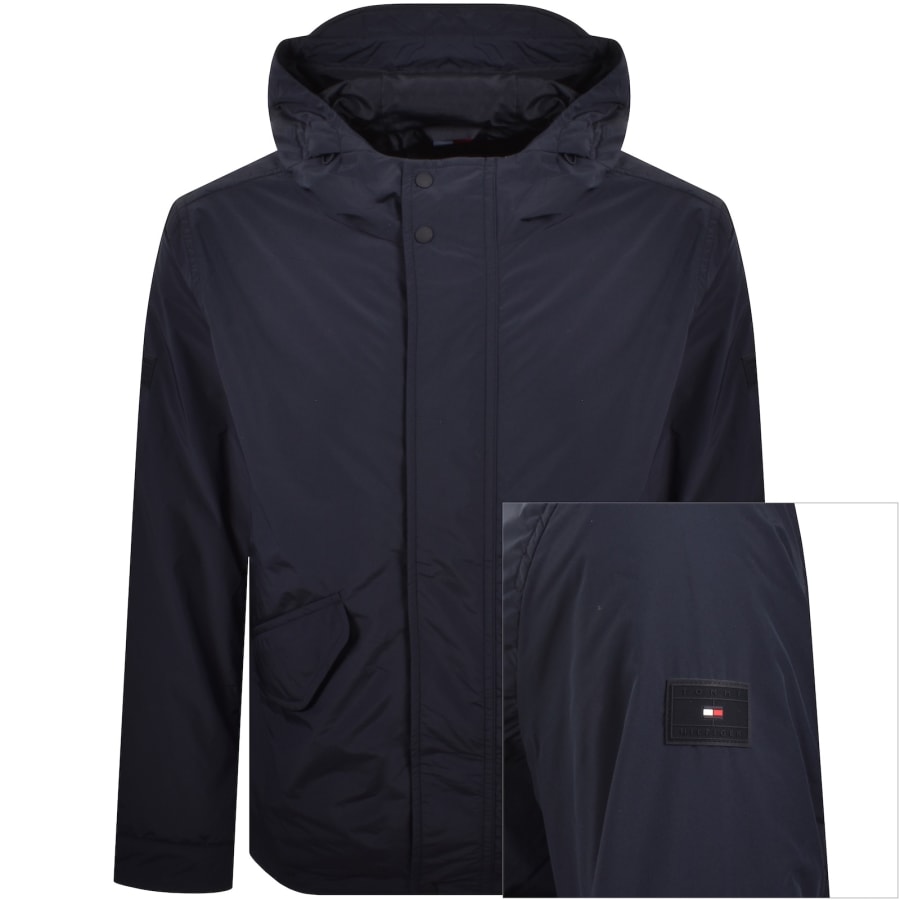 Image number 1 for Tommy Hilfiger Packable Hooded Jacket Navy