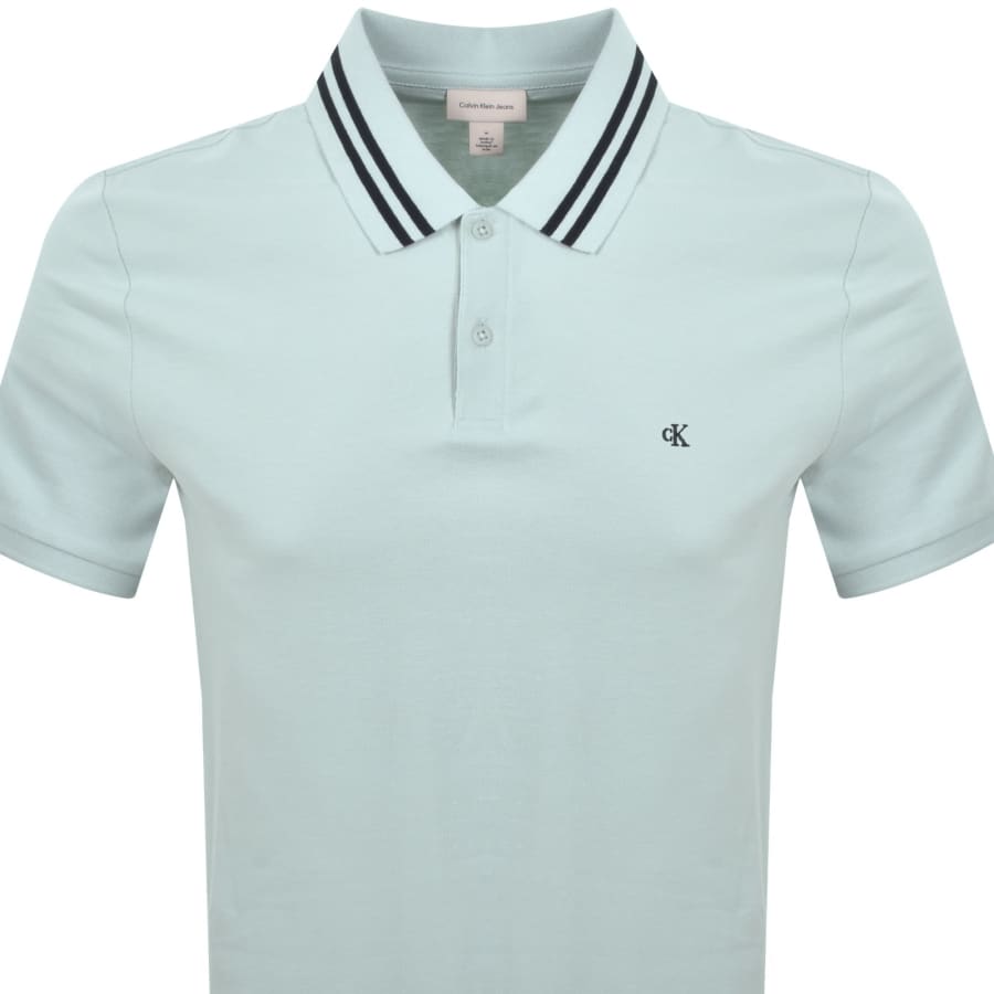 Image number 2 for Calvin Klein Jeans Tipped Polo Misty Blue