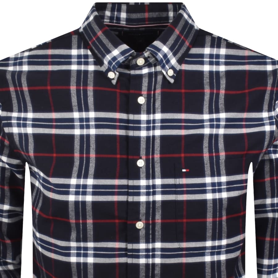 Image number 2 for Tommy Hilfiger Oxford Check Shirt Navy