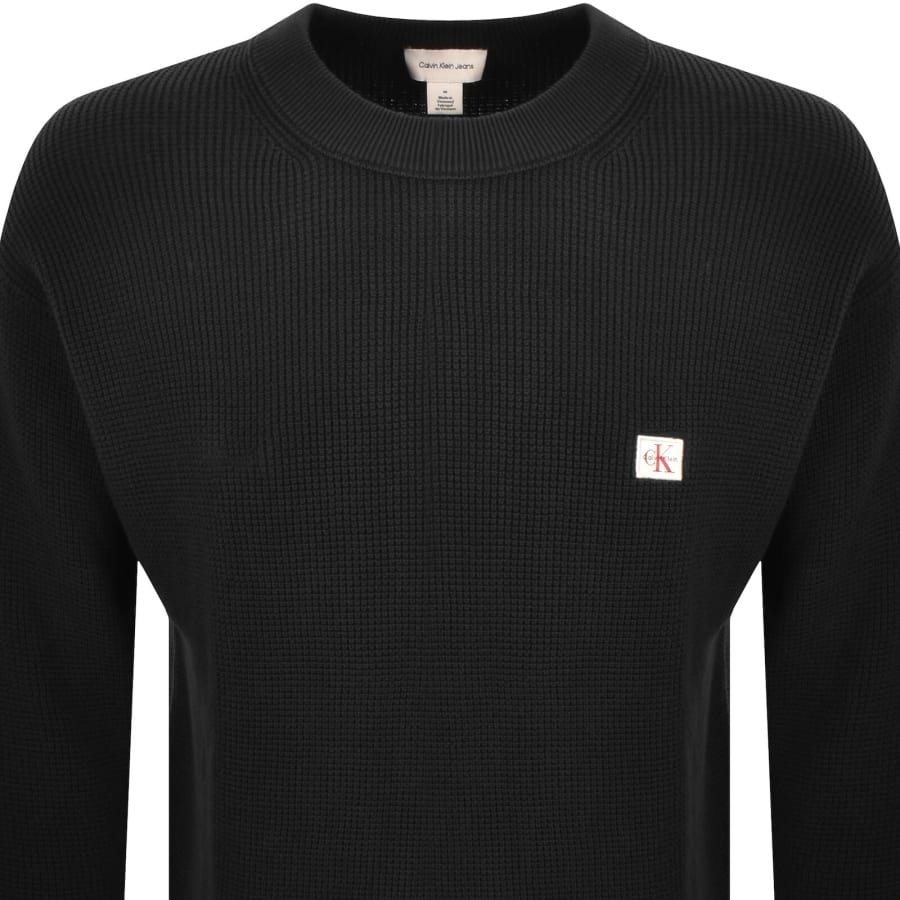 Image number 2 for Calvin Klein Jeans Waffle Jumper Black