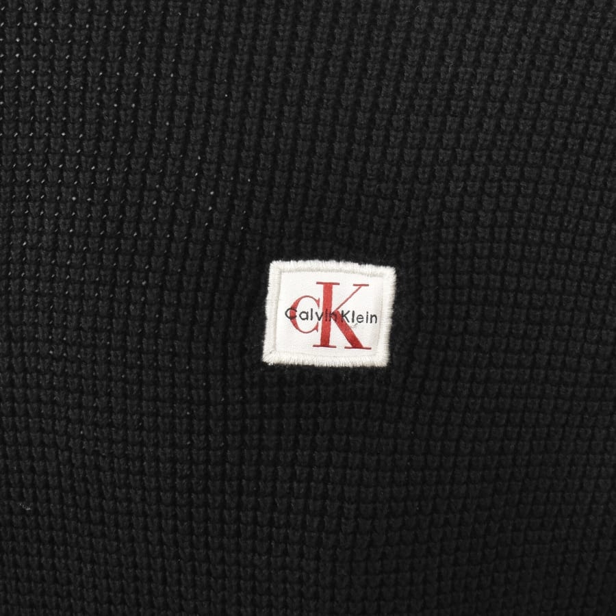 Image number 3 for Calvin Klein Jeans Waffle Jumper Black