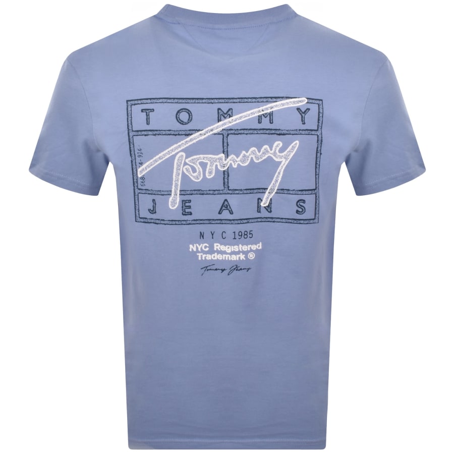 Image number 5 for Tommy Jeans Signature Spray T Shirt Blue