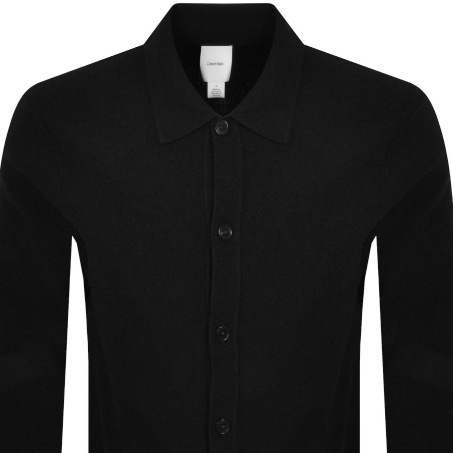 Image number 2 for Calvin Klein Boucle Knit Polo Jumper Black