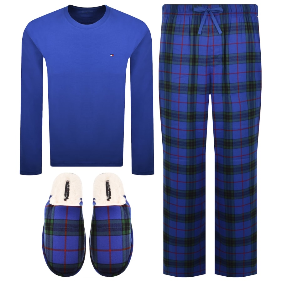 Image number 1 for Tommy Hilfiger Loungewear And Slippers Set Blue
