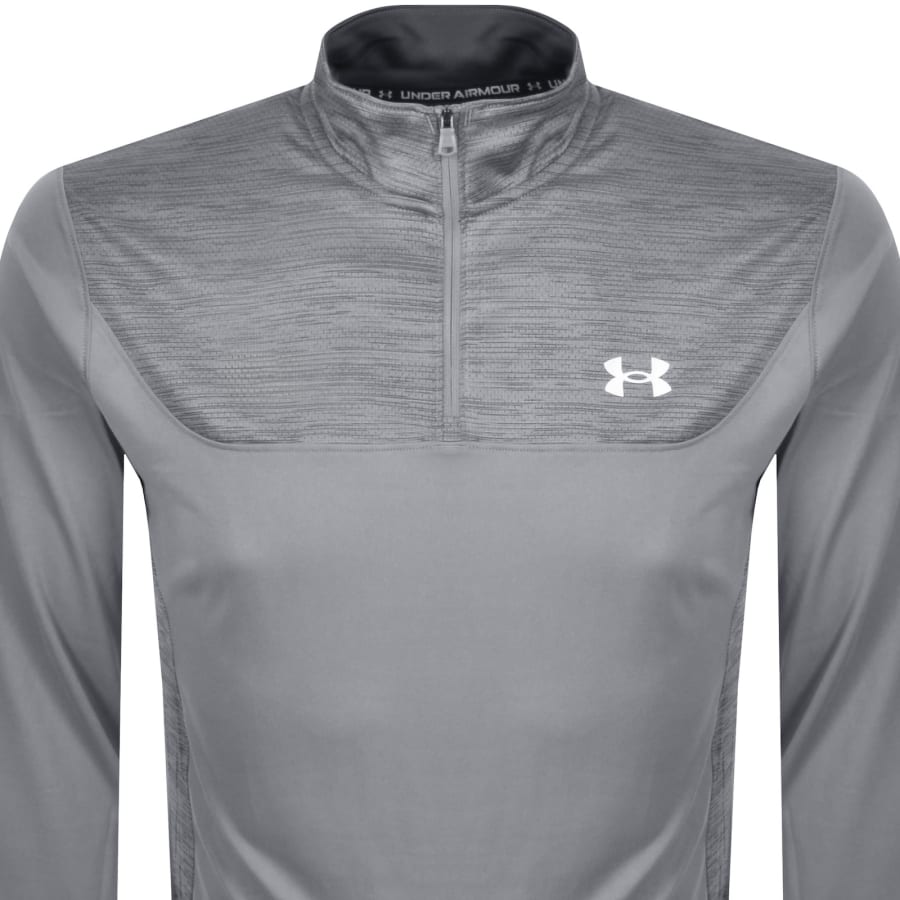 Image number 2 for Under Armour Tech Utility Quarter Zip T Shirt Grey