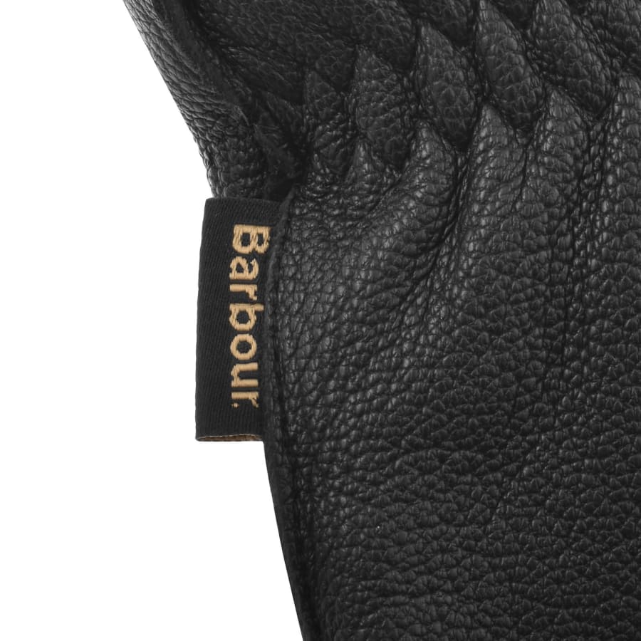 Image number 3 for Barbour Highfield Leather Gloves Black