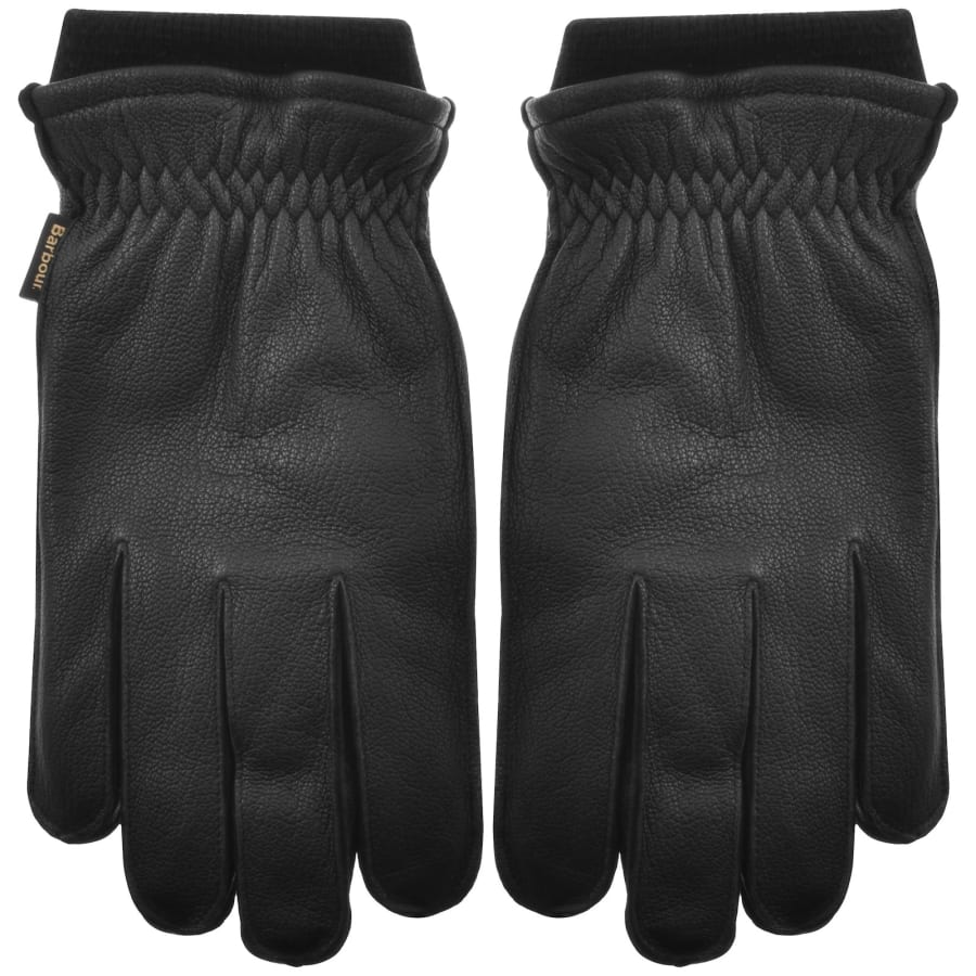 Image number 1 for Barbour Highfield Leather Gloves Black