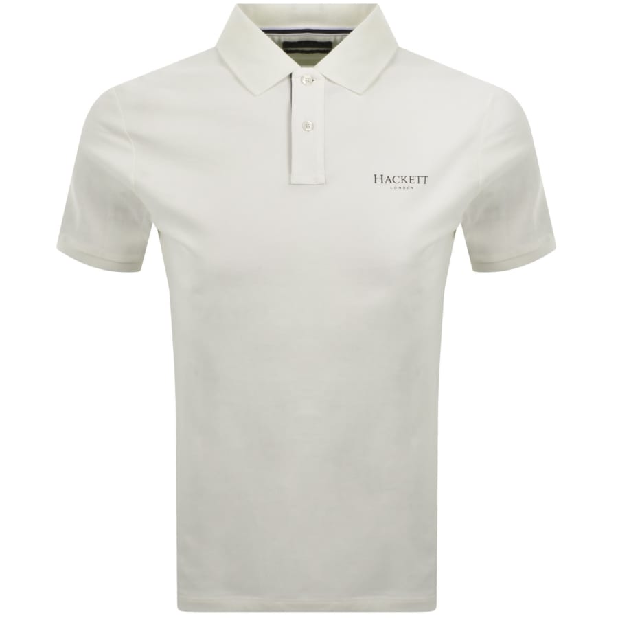 Image number 1 for Hackett Essential Logo Polo T Shirt Off White