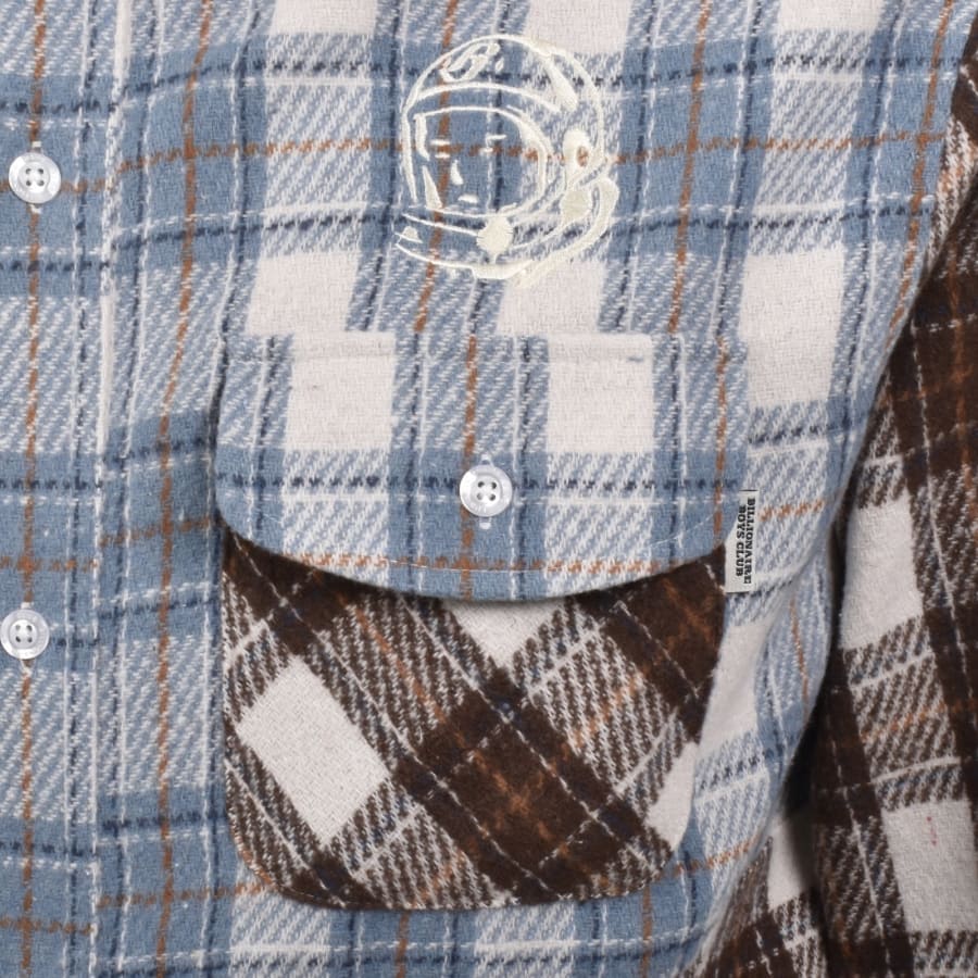 Image number 3 for Billionaire Boys Club Patchwork Check Shirt Brown