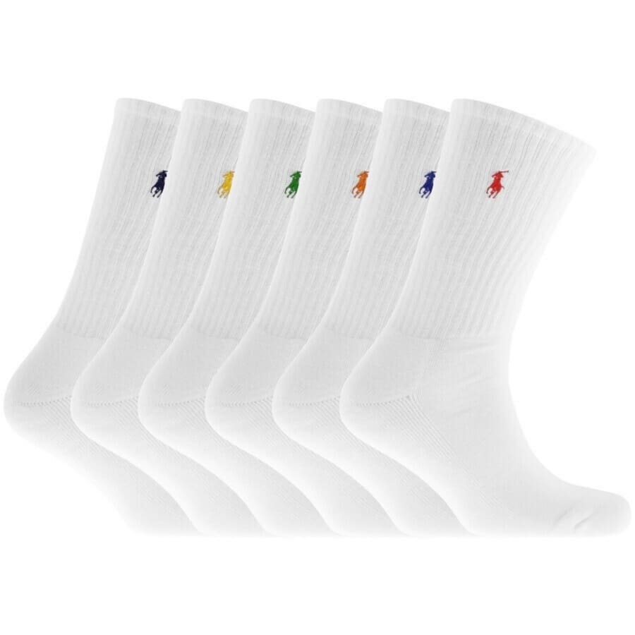 Image number 1 for Ralph Lauren 6 Pack Socks White