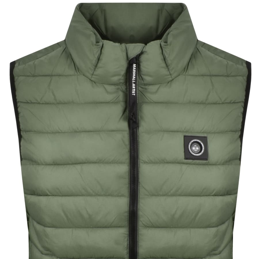 Image number 2 for Marshall Artist Oakdale Bubble Gilet Khaki Green