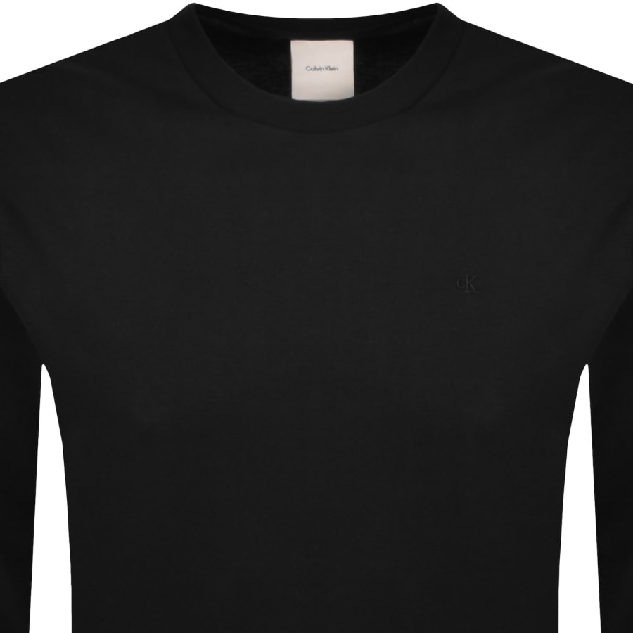 Image number 2 for Calvin Klein Long Sleeve Interlock T Shirt Black