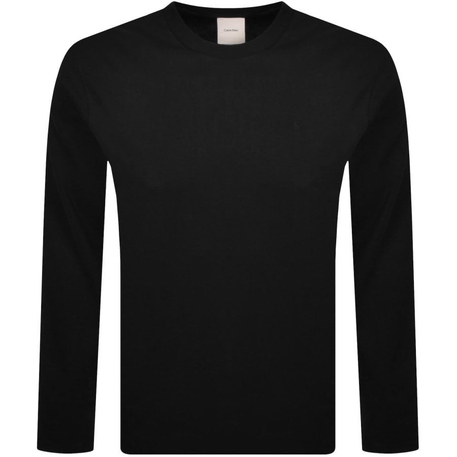 Image number 1 for Calvin Klein Long Sleeve Interlock T Shirt Black