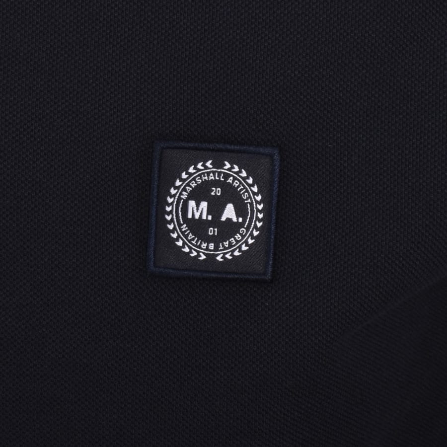 Image number 3 for Marshall Artist Siren Tipped Polo T Shirt Navy
