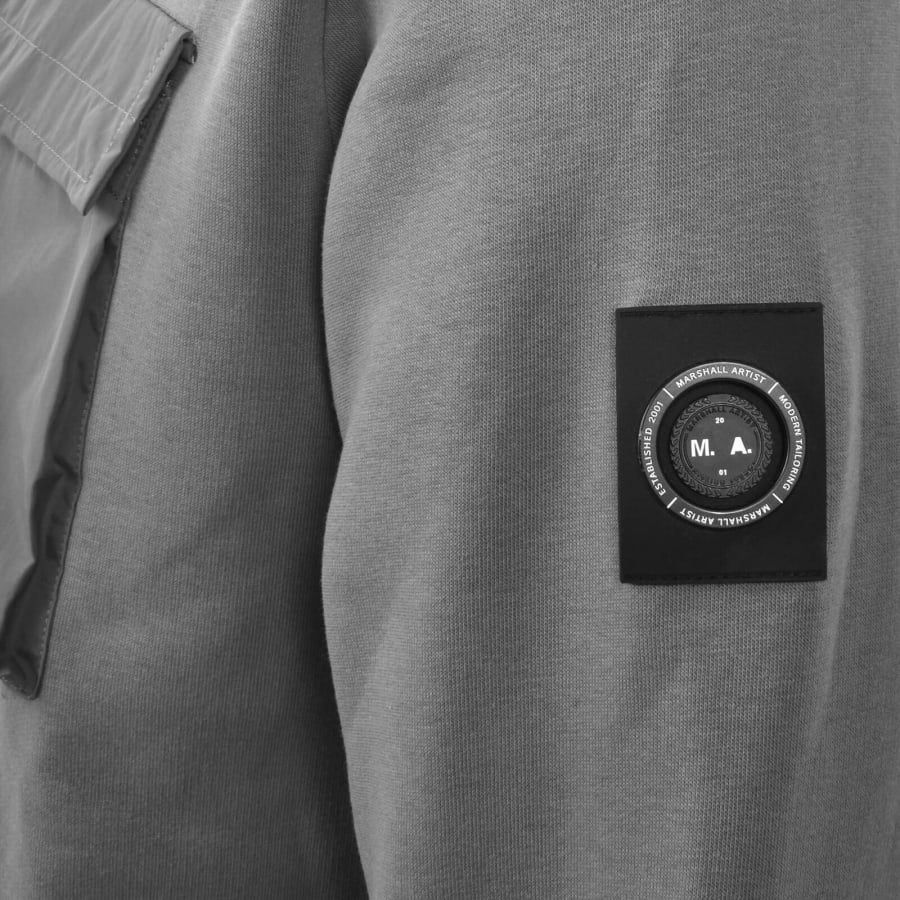 Image number 4 for Marshall Artist Crux Quarter Zip Hoodie Grey
