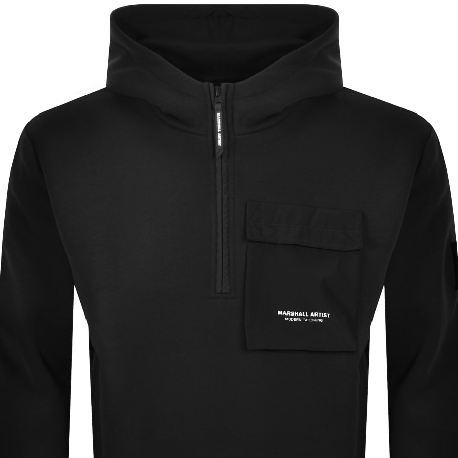 Image number 3 for Marshall Artist Crux Quarter Zip Hoodie Black