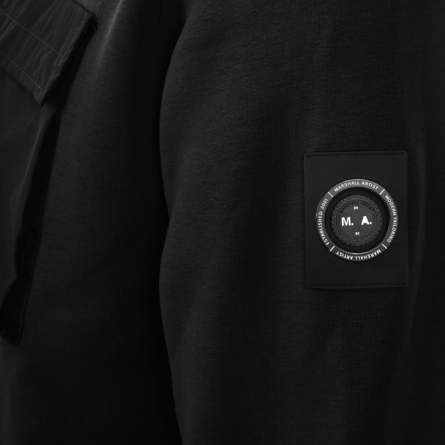 Image number 4 for Marshall Artist Crux Quarter Zip Hoodie Black