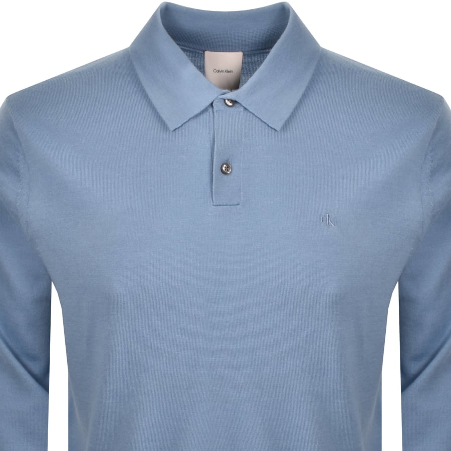 Image number 2 for Calvin Klein Knit Polo T Shirt Blue