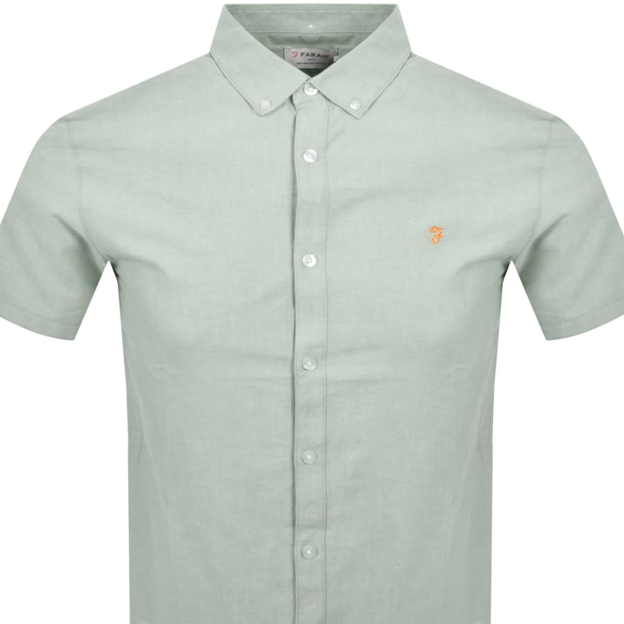 Image number 2 for Farah Brewer Slim Short Sleeve Shirt Green