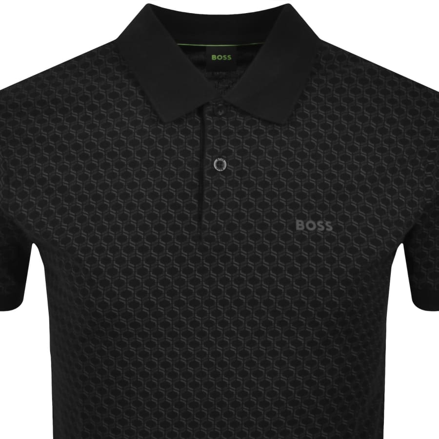 Image number 2 for BOSS Pattern Polo T Shirt Black