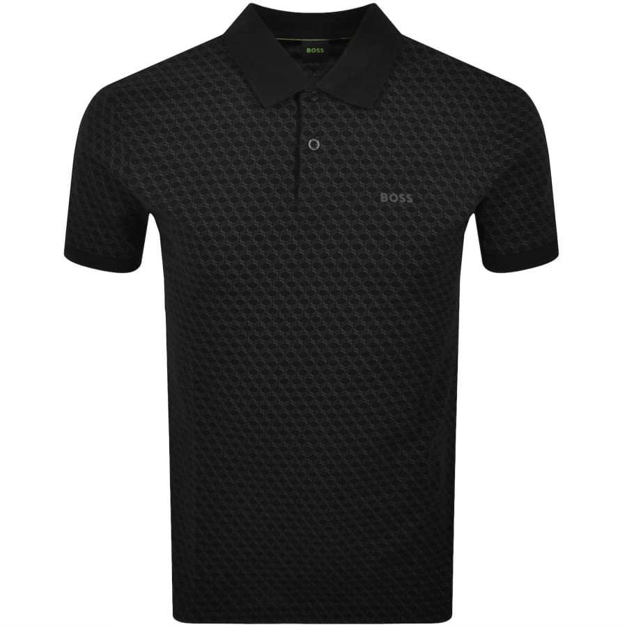 Image number 1 for BOSS Pattern Polo T Shirt Black