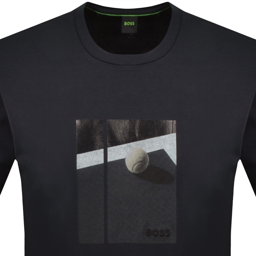 Image number 2 for BOSS Tennis Artwork Relaxed T Shirt Dark Blue