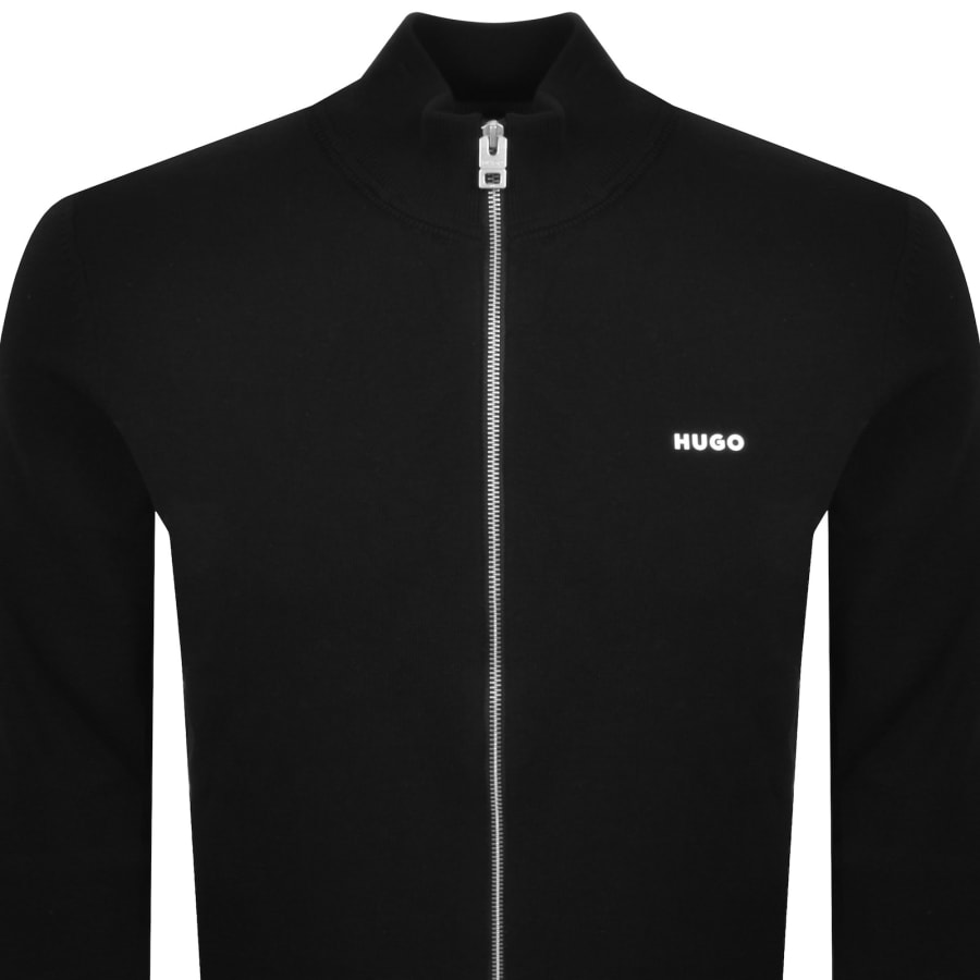 Image number 2 for HUGO San Jacomo Full Zip Knit Jumper Black