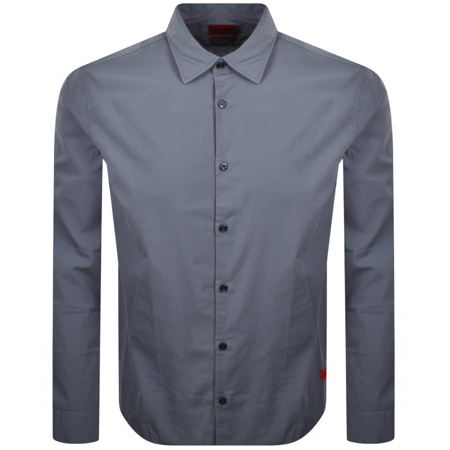Image number 1 for HUGO Long Sleeved Ermo Shirt Blue