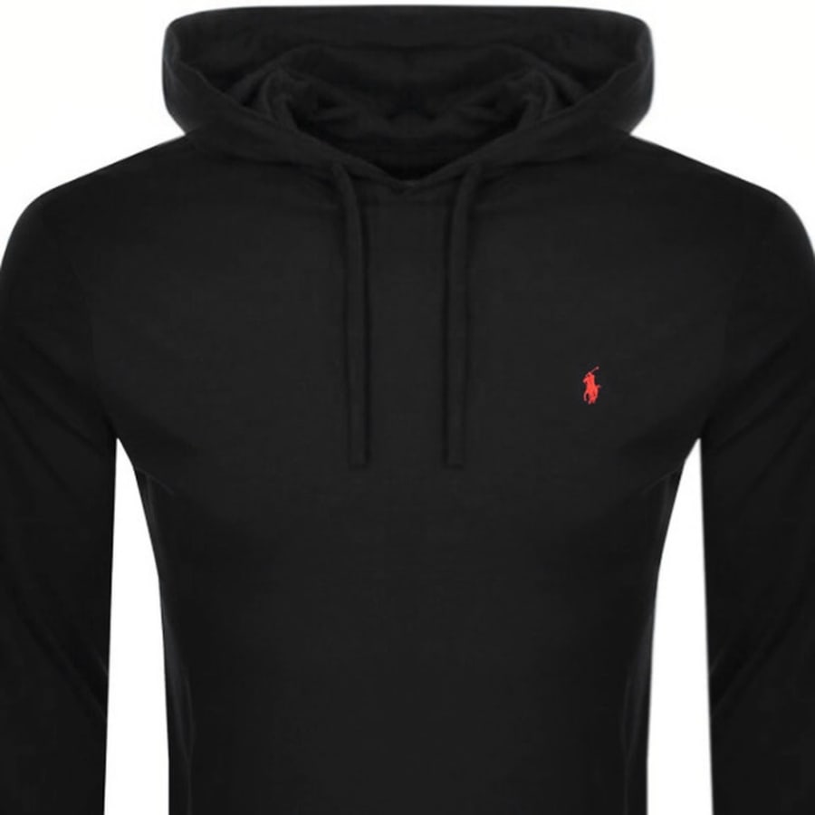 Image number 2 for Ralph Lauren Long Sleeved Hooded T Shirt Black