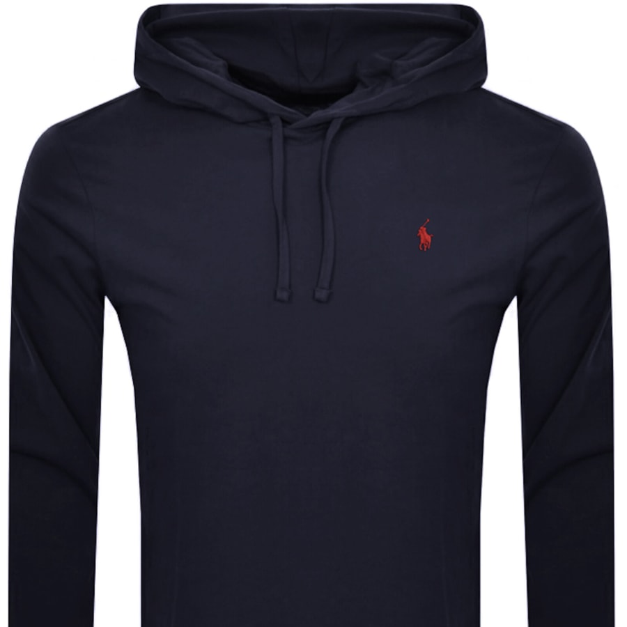 Image number 2 for Ralph Lauren Long Sleeved Hooded T Shirt Navy