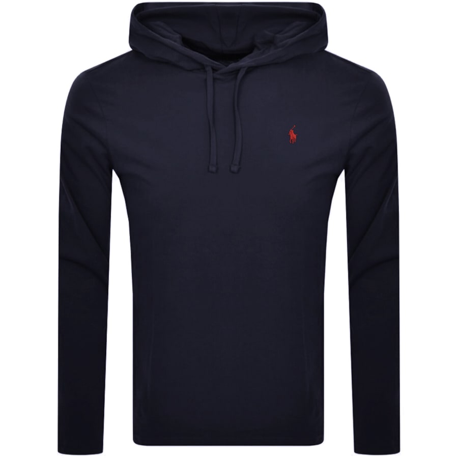 Image number 1 for Ralph Lauren Long Sleeved Hooded T Shirt Navy