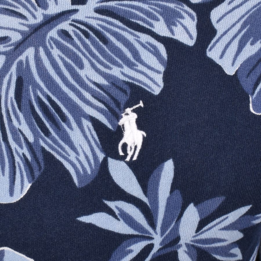Image number 3 for Ralph Lauren Tropical Print Hoodie Navy Blue
