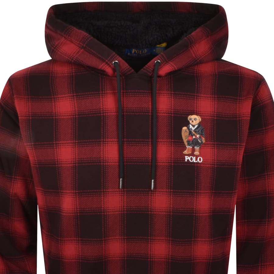 Image number 2 for Ralph Lauren Holiday Bear Hoodie Red
