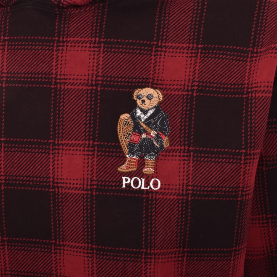 Image number 3 for Ralph Lauren Holiday Bear Hoodie Red