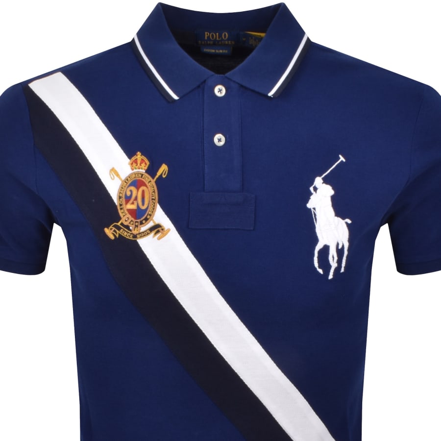 Image number 2 for Ralph Lauren Custom Slim Polo T Shirt Blue