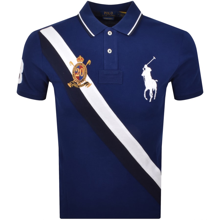 Image number 1 for Ralph Lauren Custom Slim Polo T Shirt Blue