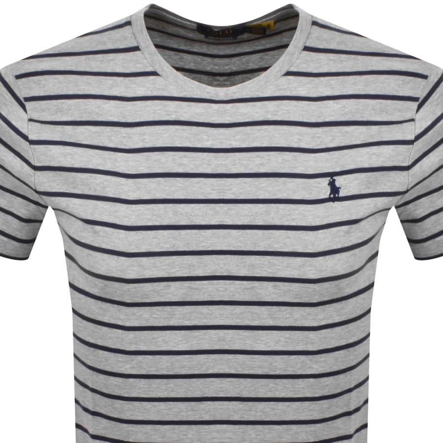 Image number 2 for Ralph Lauren Striped T Shirt Grey