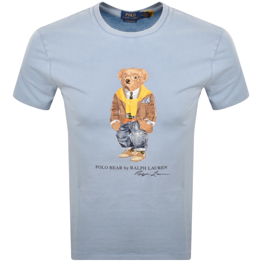 Image number 1 for Ralph Lauren Heriatge Bear T Shirt Blue